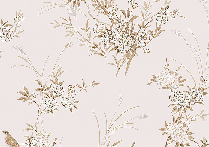 Shabby Chic by Rachel Ashwell Bird Chinoiserie, Pink Tan - Roman Blind - Image 7